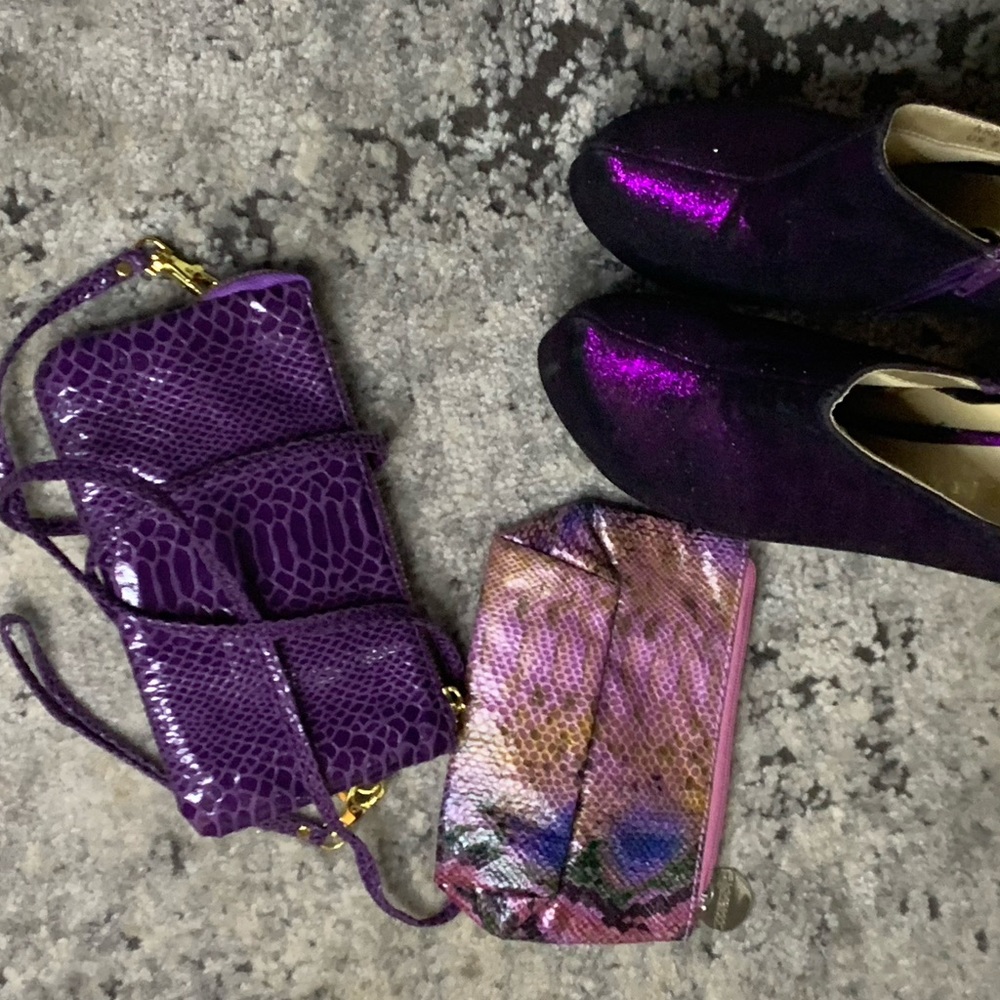 Purple high heels Size 8